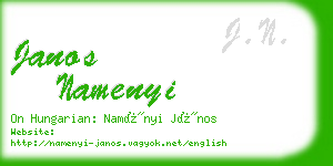 janos namenyi business card